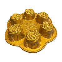 Woerdman Bakvorm Gietaluminium 6x Roos - Goud