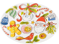 Blond Amsterdam Kerst Ovaal Bord Strik - 29 cm