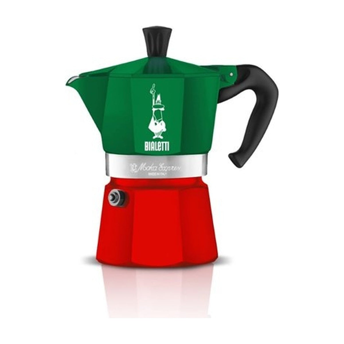 Bialetti Moka Express Italia Percolator - 3 Kops op witte achtergrond