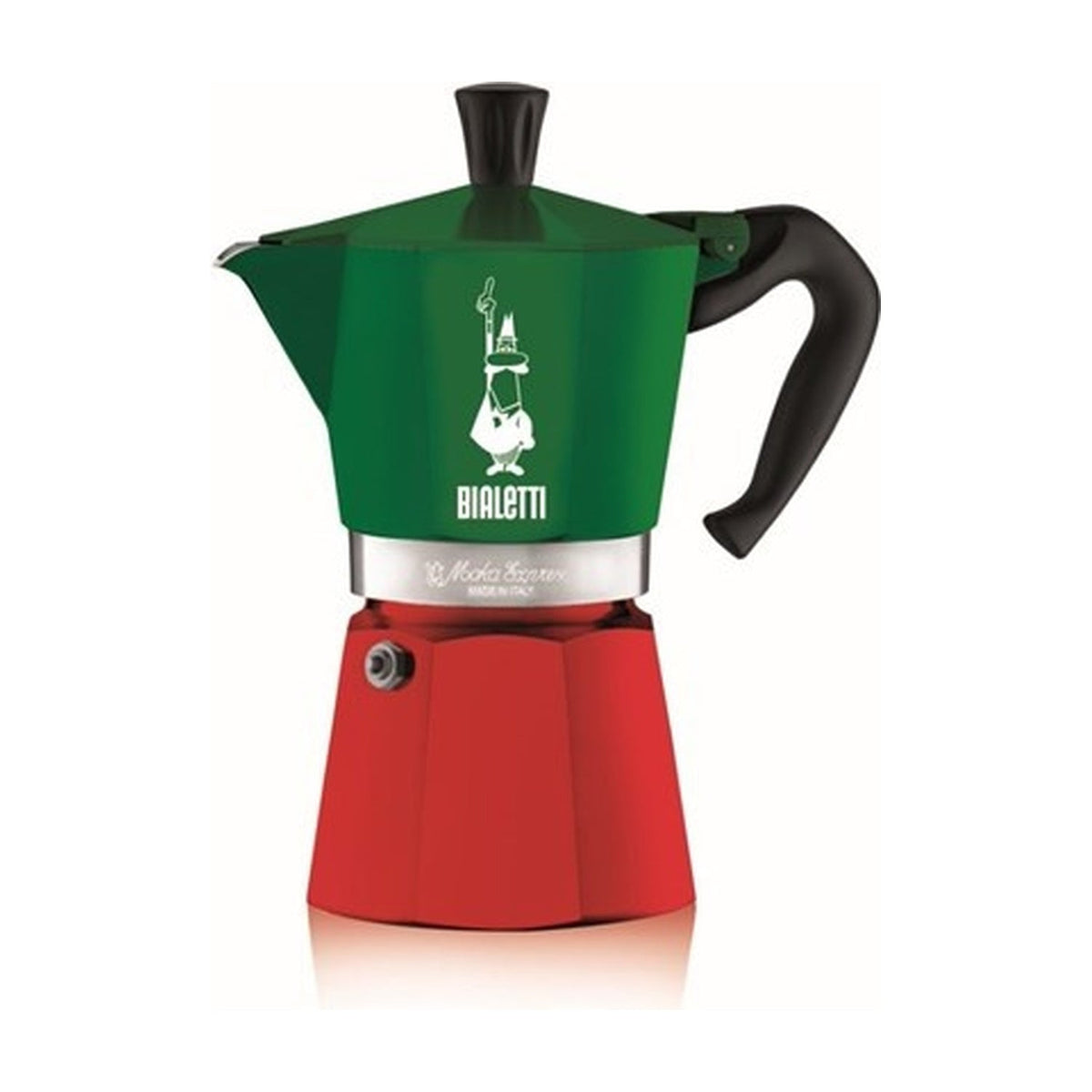 Bialetti Moka Express Italia Percolator - 6 Kops op witte achtergrond