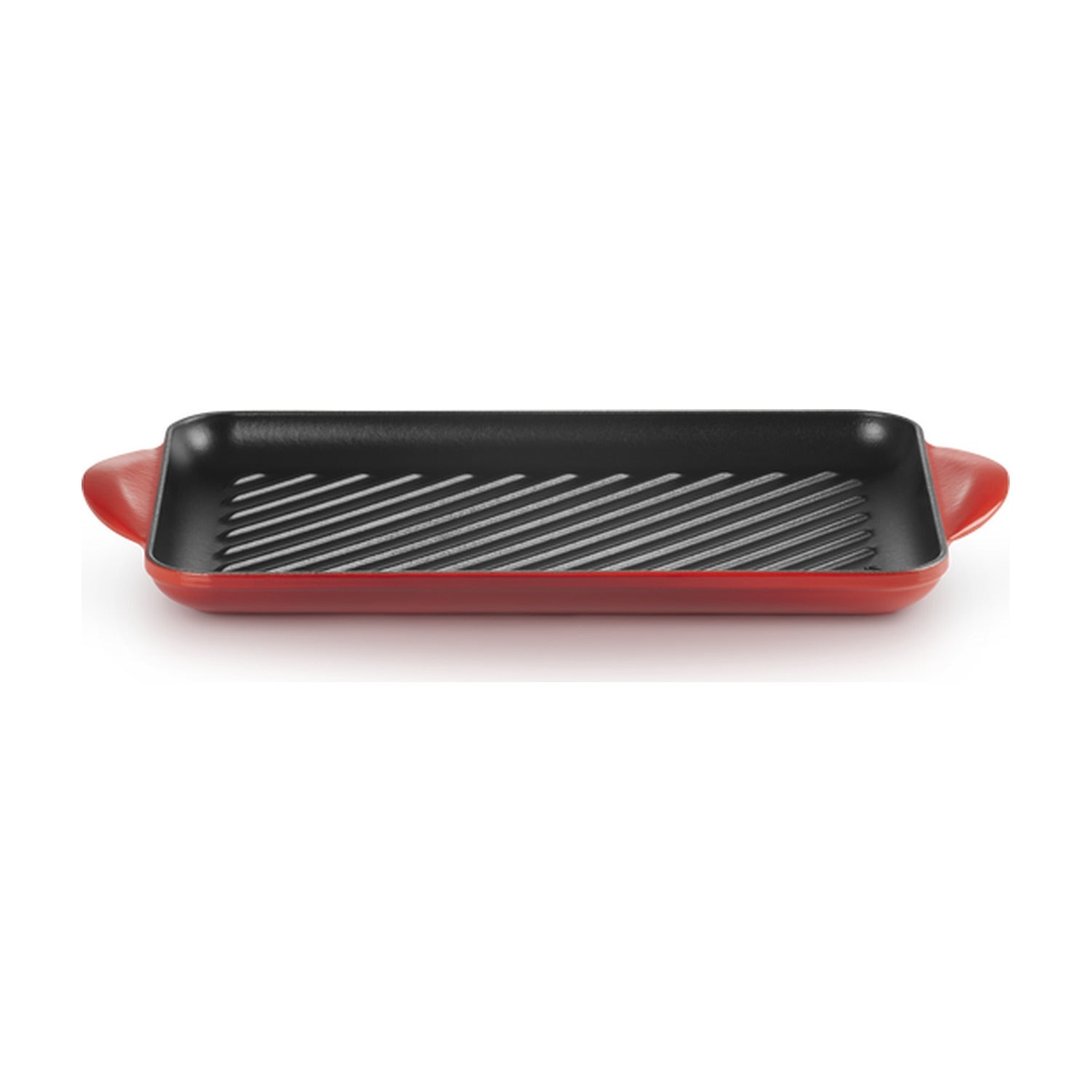 Le Creuset Grill Gietijzer Rechthoek Kersenrood - 32 cm op witte achtergrond