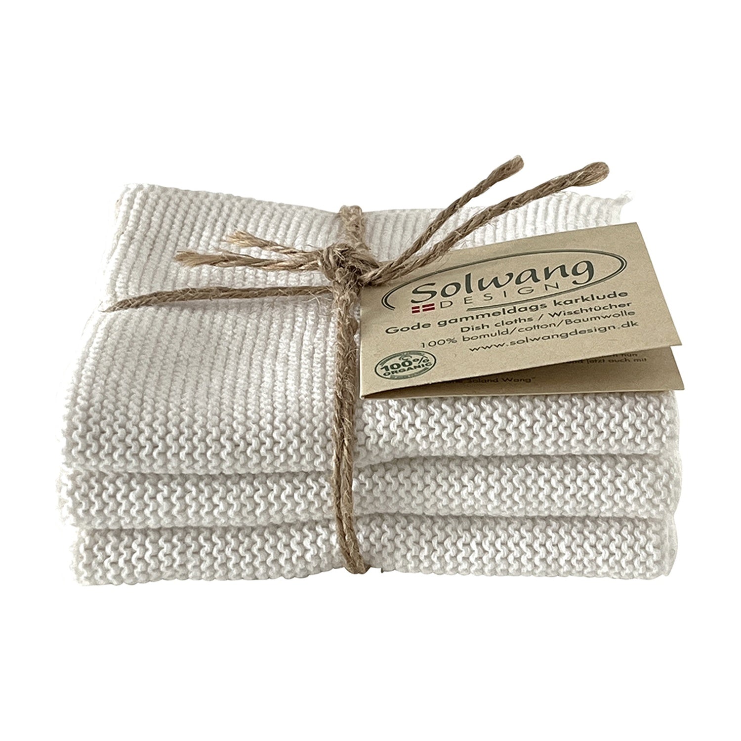 Solwang Design Vaatdoekjes set van 3 - Wit op witte achtergrond