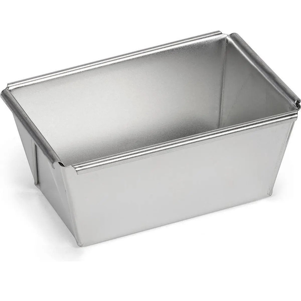Patisse Mini Broodvorm Basic Vertind - 9 cm op witte achtergrond, blank zilverkleurig vormpje met omgevouwen rand