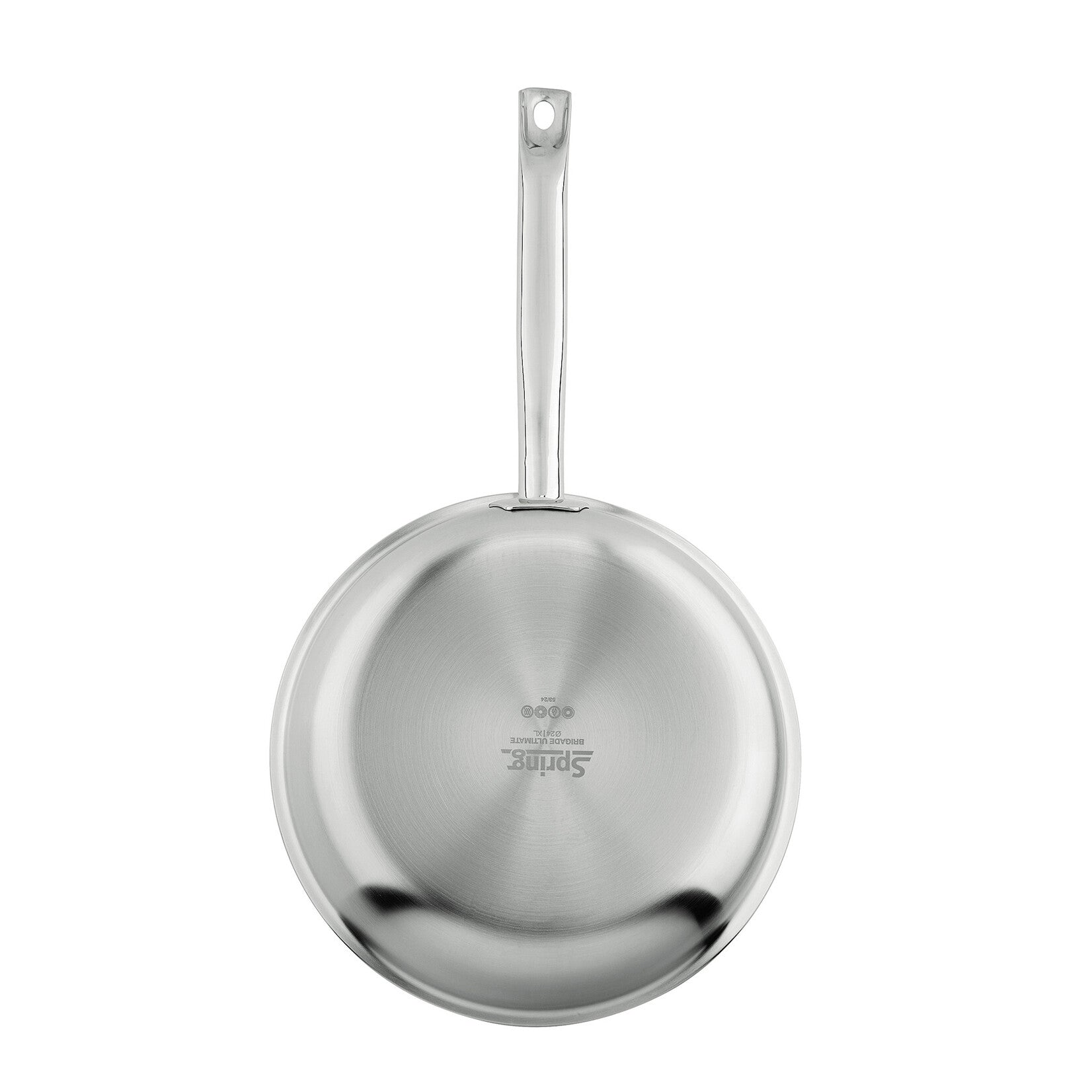 Spring Brigade Ultimate Hapjespan - 24 cm, achterkant op witte achtergrond met Spring-logo in de bodem