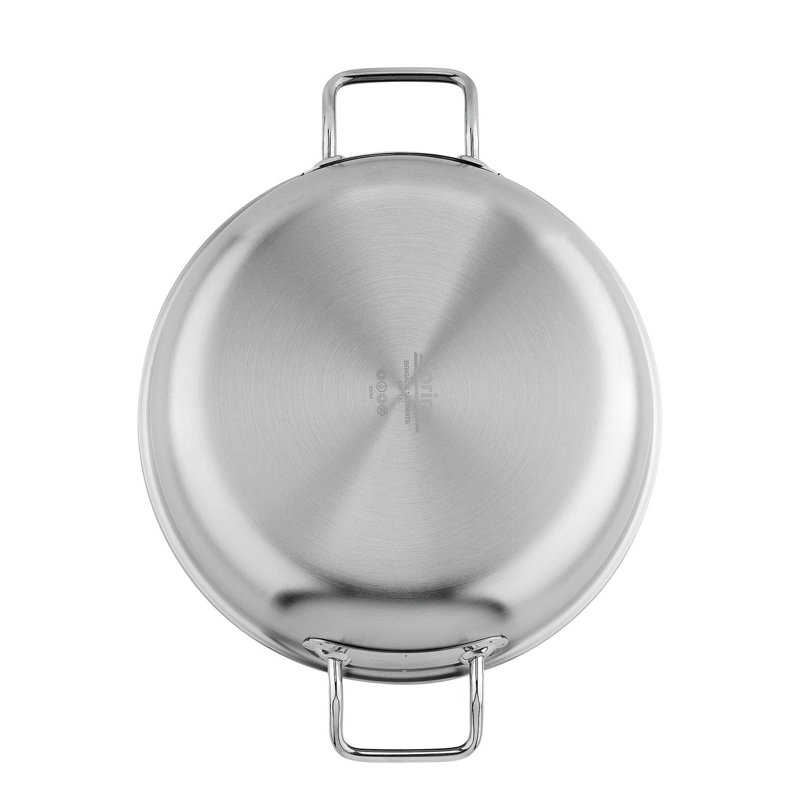 Spring Brigade Ultimate Hapjespan met 2 Oren - 28 cm, achterkant op witte achtergrond met Spring-logo in de bodem