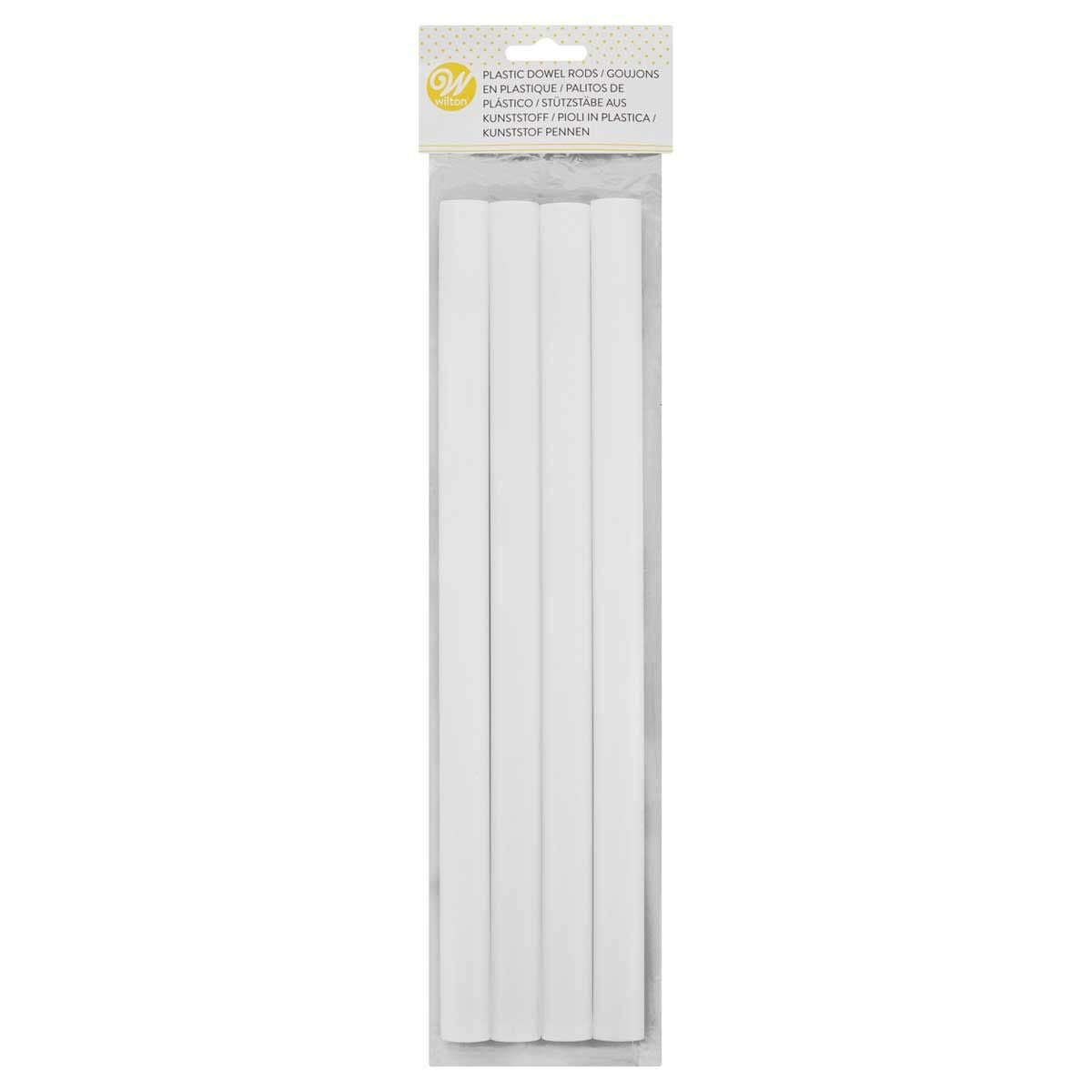 Verpakking van Wilton kunststof taartdeuvels met 4 stevige witte staafjes
