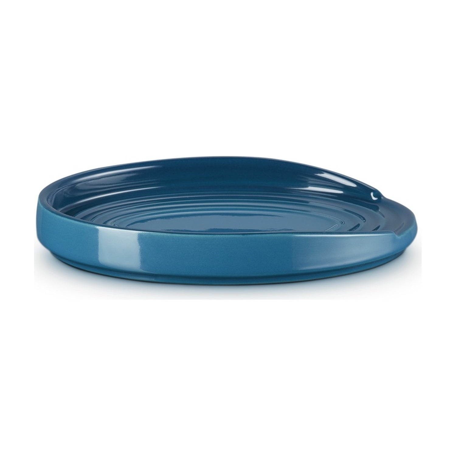 Le Creuset Lepelhouder Ovaal Deep Teal - 15 cm op witte achtergrond