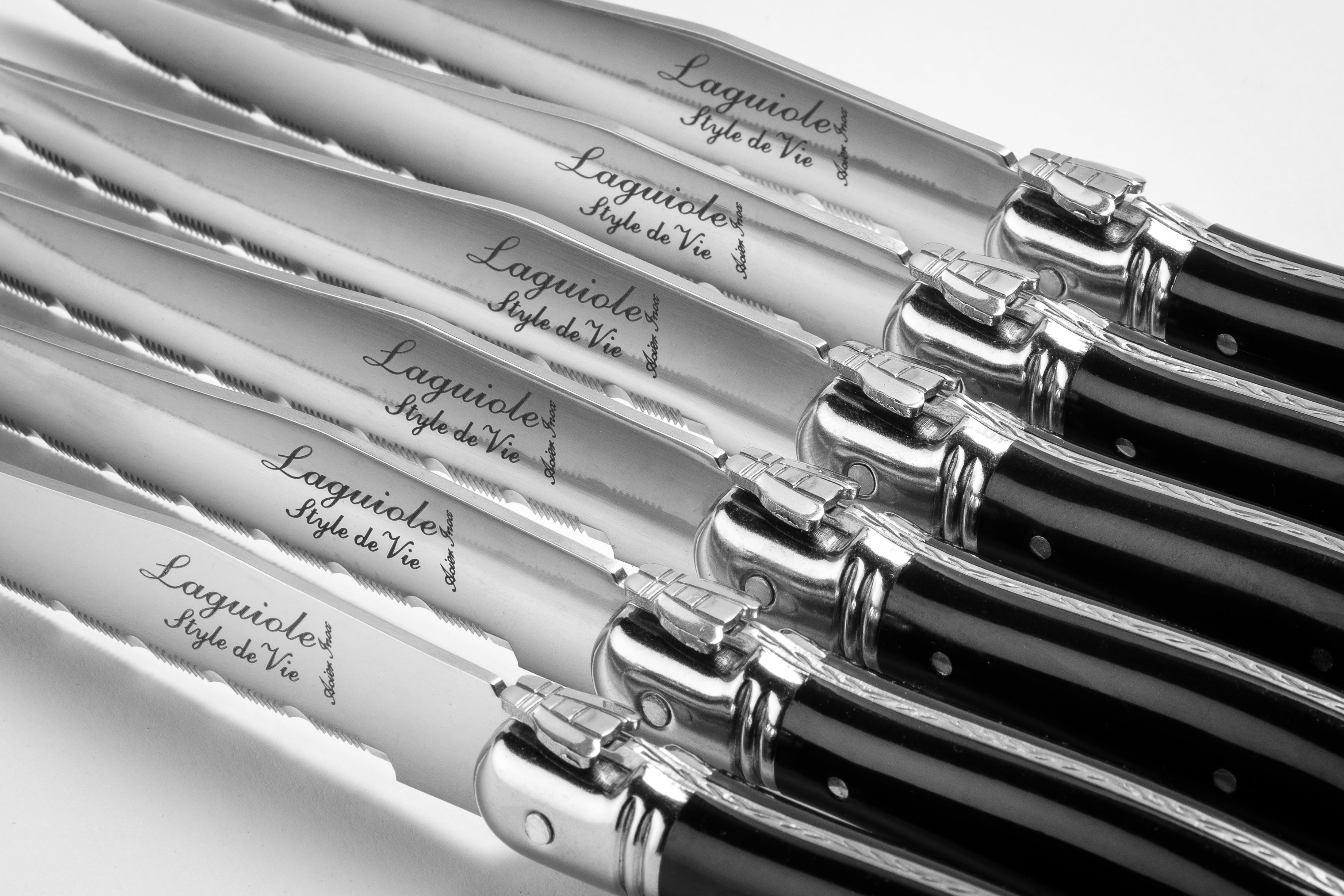 Laguiole Style de Vie Premium Line Steakmessen 6-delig - Zwart