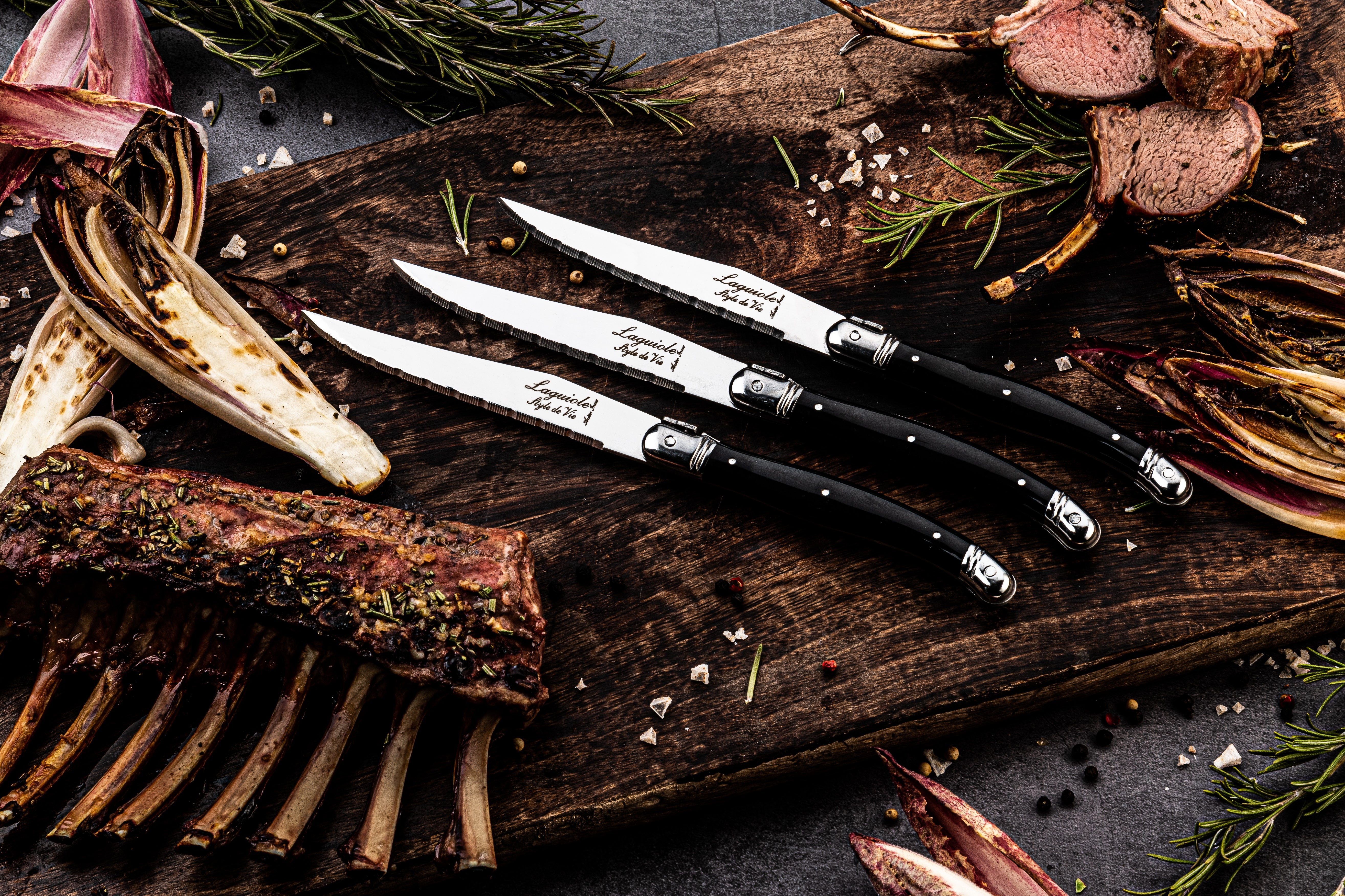 Laguiole Style de Vie Premium Line Steakmessen 6-delig - Zwart