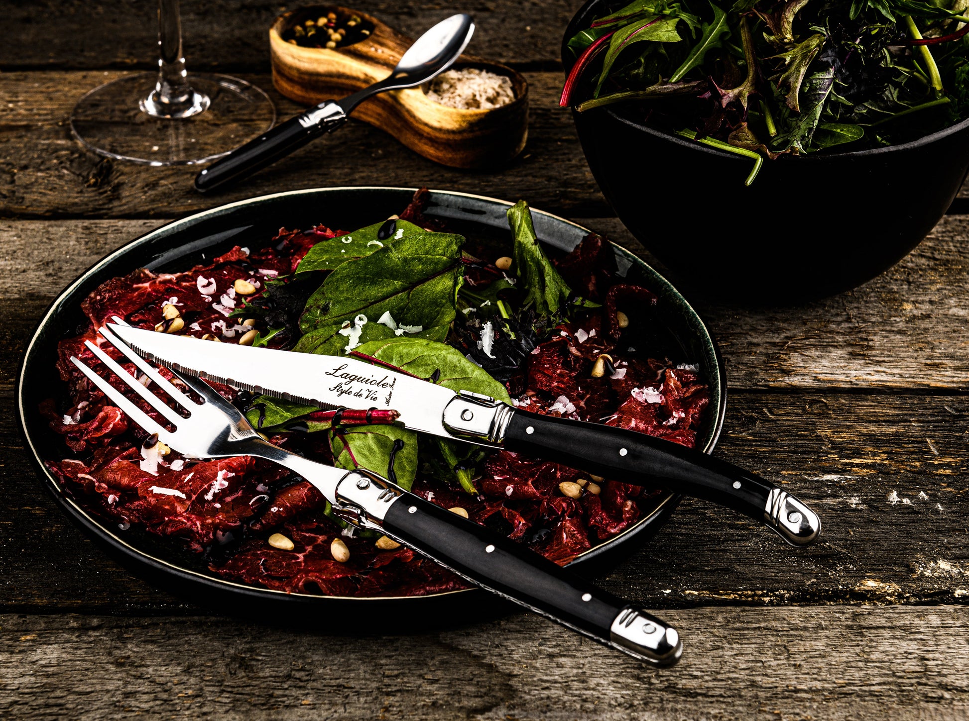 Laguiole Style de Vie Premium Line Steakmessen 6-delig - Zwart