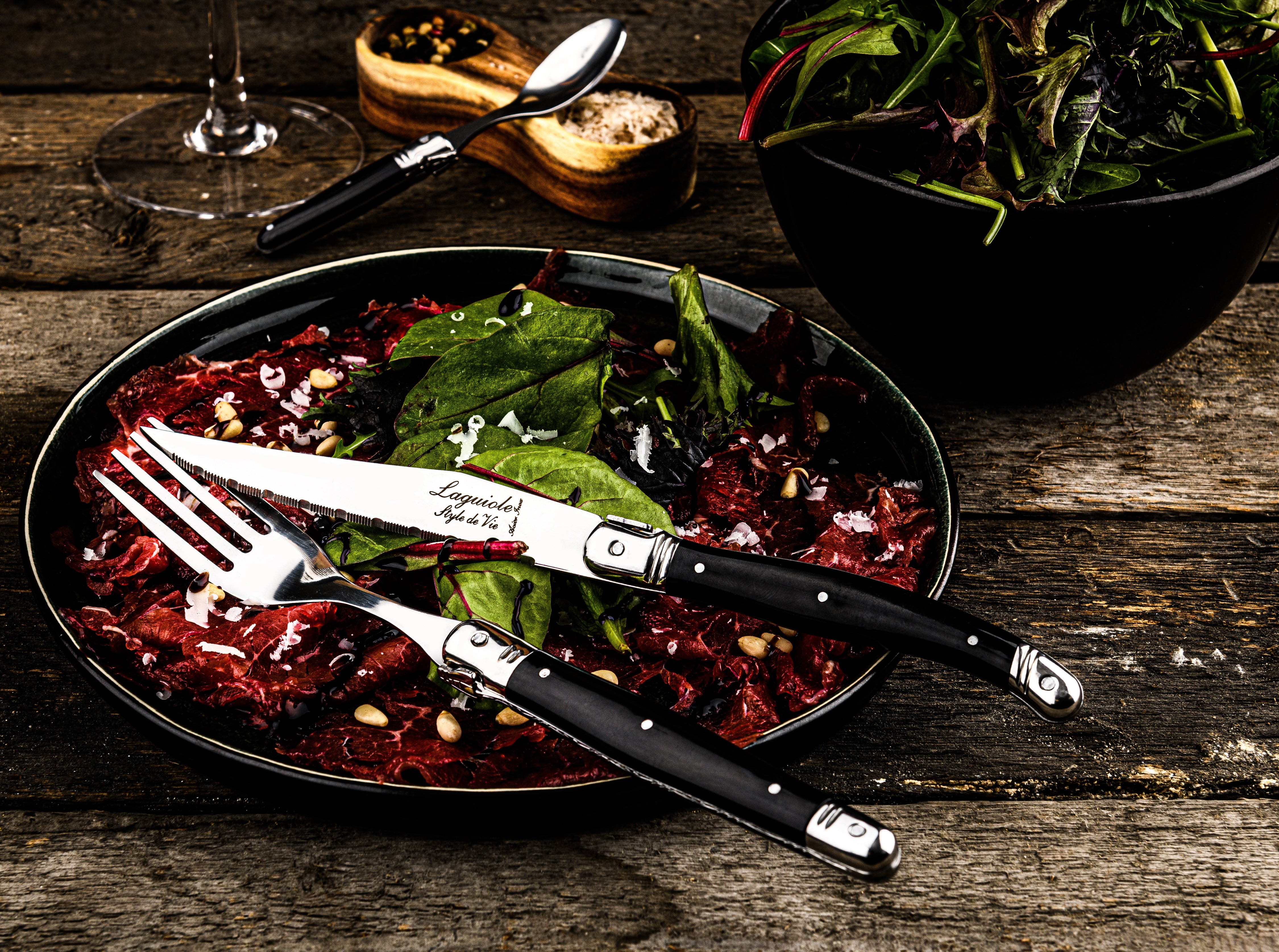 Laguiole Style de Vie Premium Line Steakmessen 6-delig - Zwart