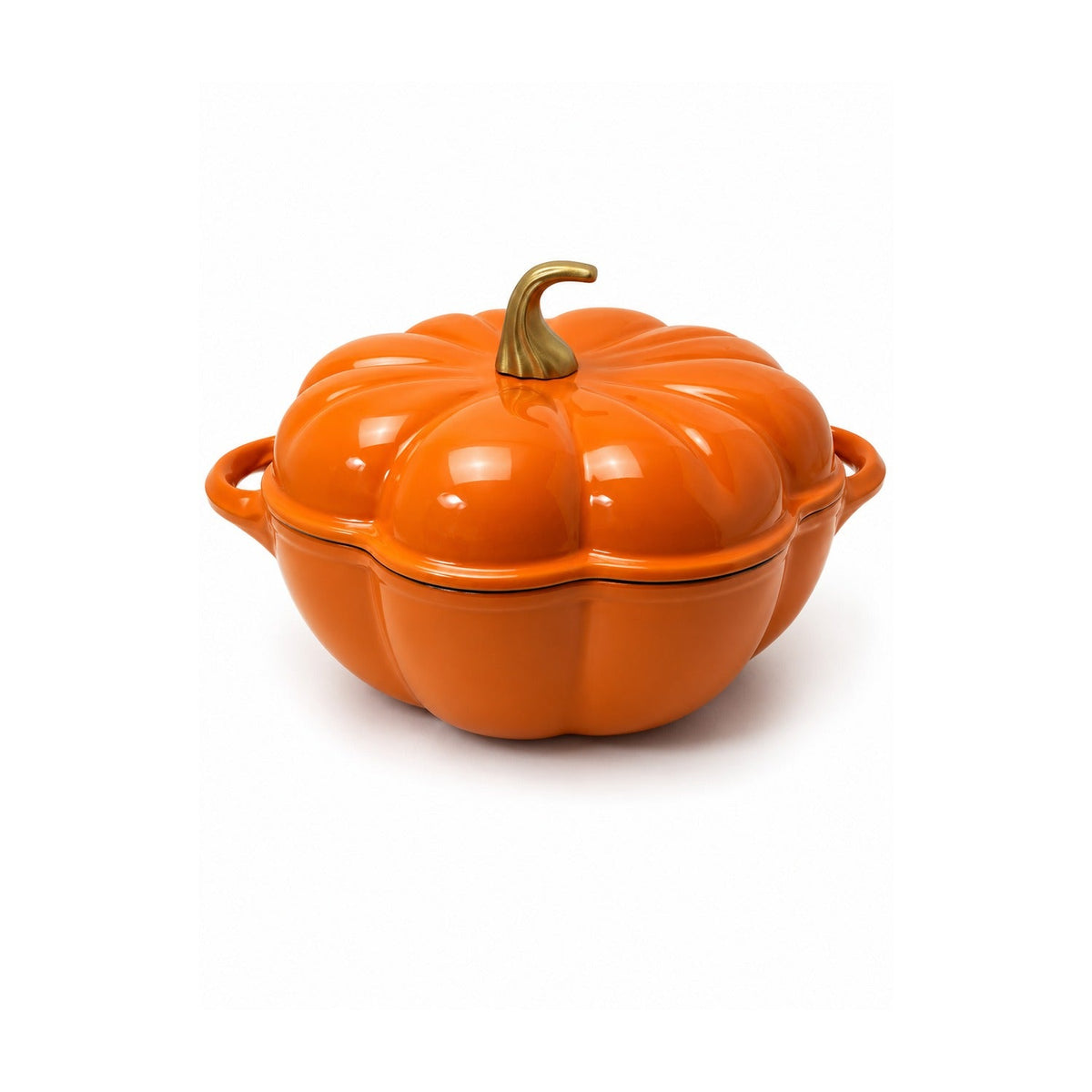 Woerdman Braadpan Pompoen Gietijzer Oranje - 24 cm op witte achtergrond