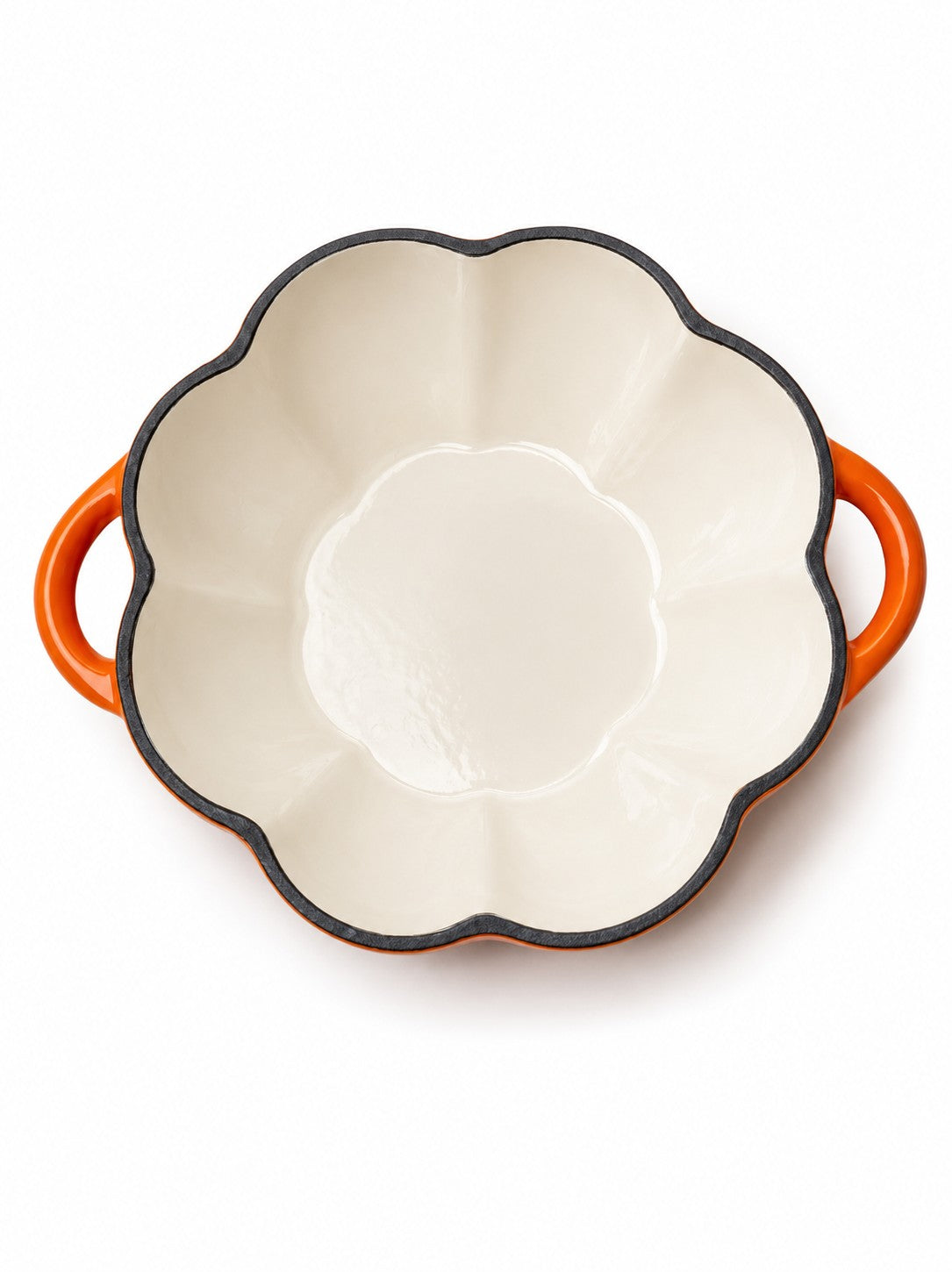 Woerdman Braadpan Pompoen Gietijzer Oranje - 24 cm - detailfoto