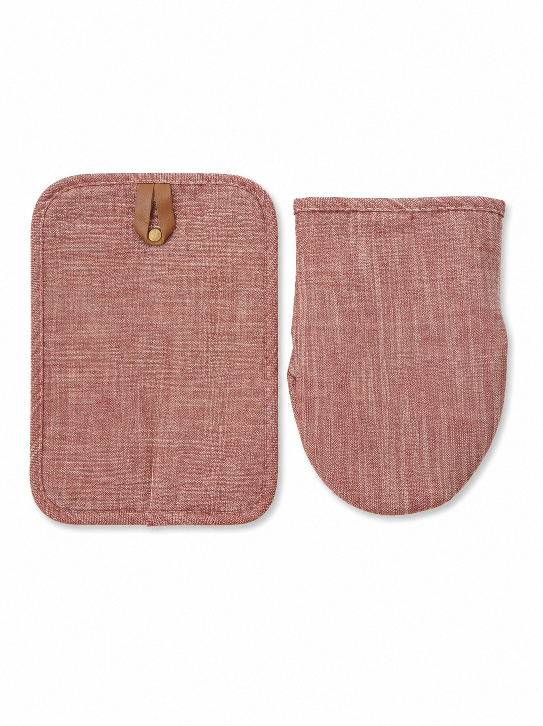 Woerdman Ovenwant en Pannenlap Set - Rood - detailfoto