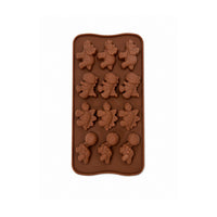 Woerdman Bakmat Chocolade Siliconen Dino - 12 Stuks