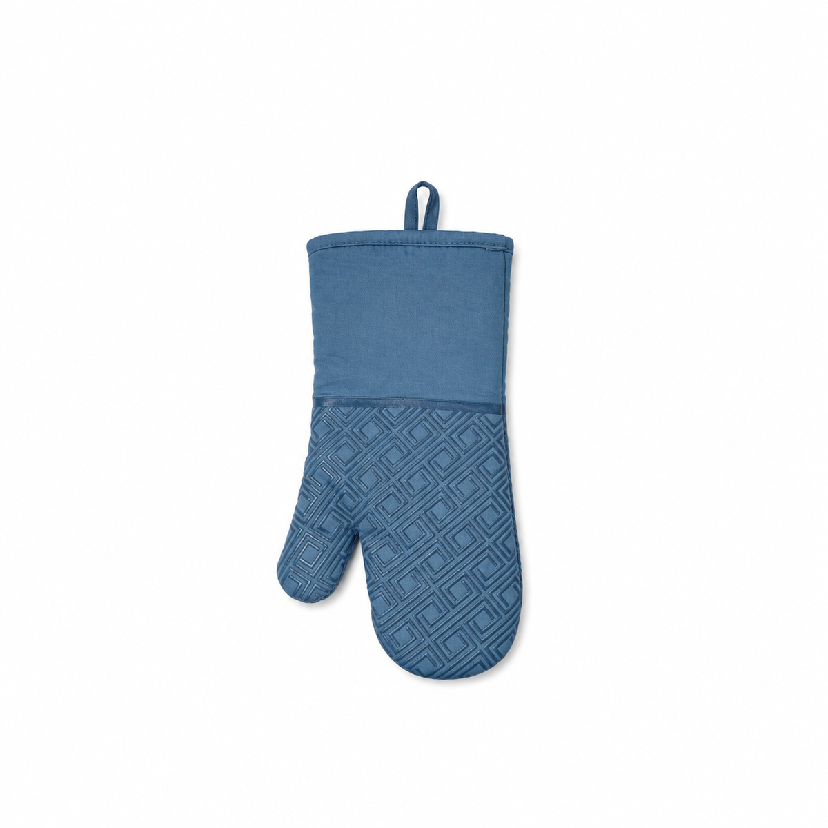 Woerdman Ovenwant Ruit Siliconen - Blauw op witte achtergrond
