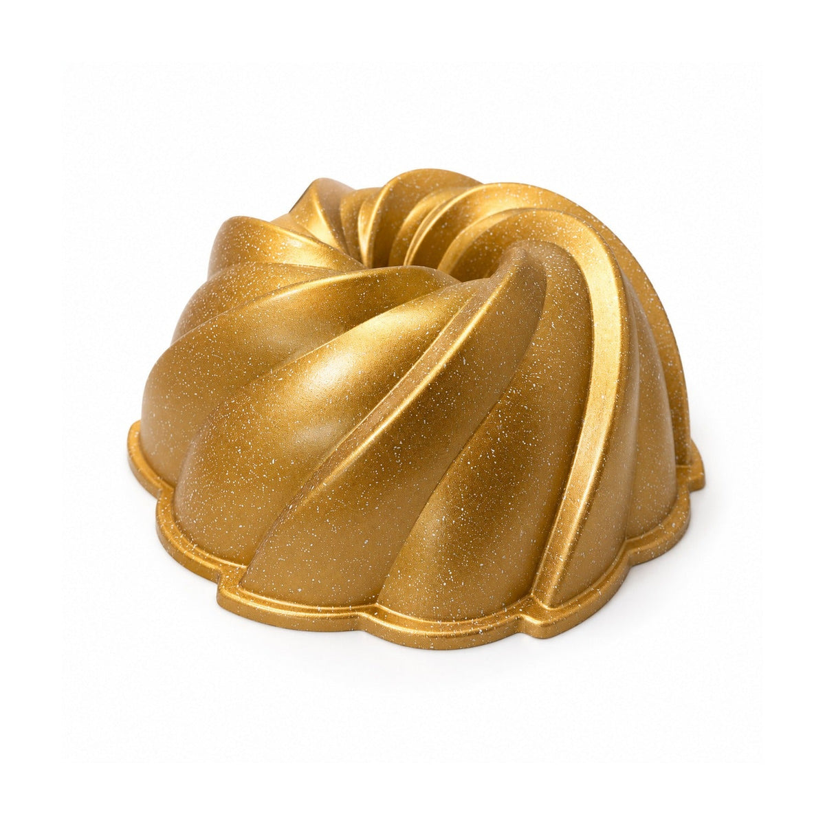 Woerdman Tulbandvorm Swirl Gietaluminium Goud - 24 cm op witte achtergrond