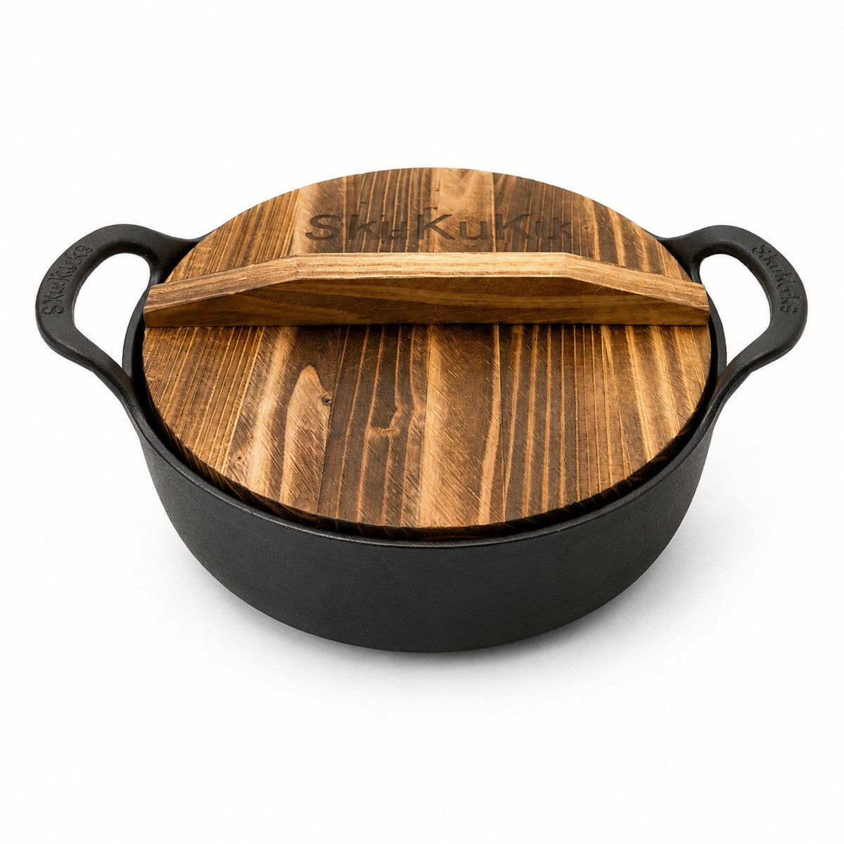 Woerdman Wokpan Gietijzer Zwart - 24 cm - detailfoto