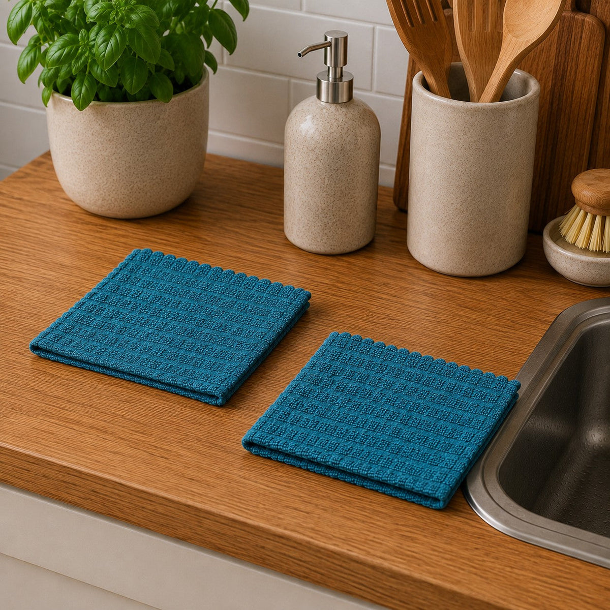 Woerdman Vaatdoekje Microvezel - Turquoise - sfeerbeeld