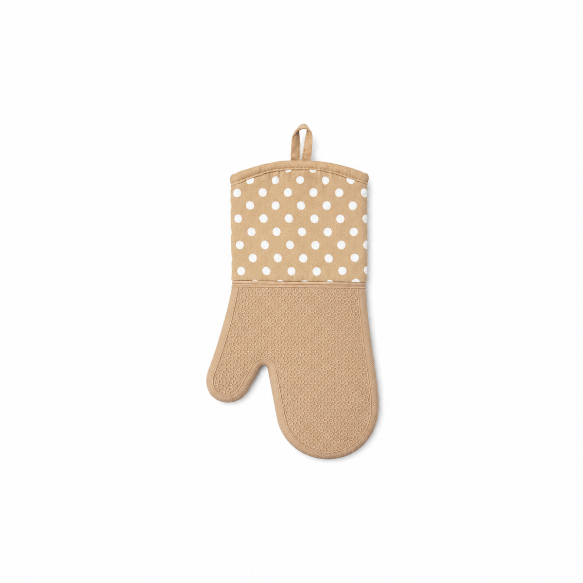 Woerdman Ovenwant Bolletjes Katoen/Siliconen - Beige op witte achtergrond