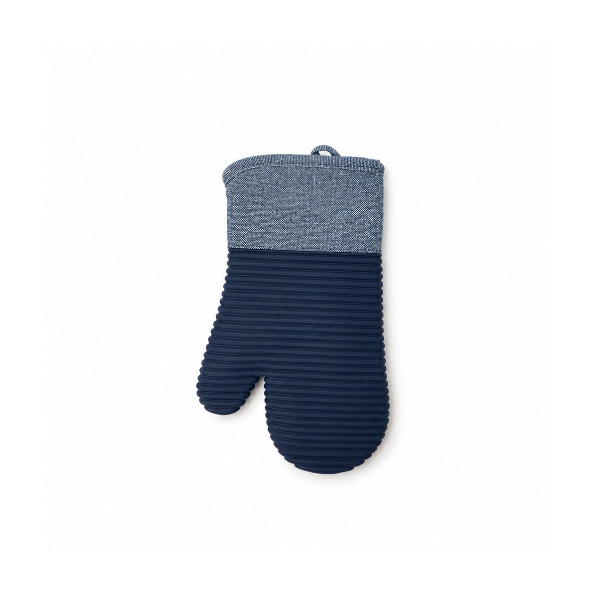 Woerdman Ovenwant Streep Katoen/Siliconen - Blauw op witte achtergrond