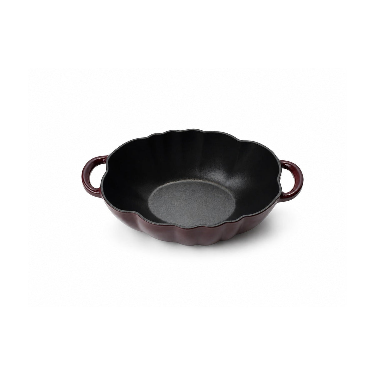 Woerdman Braadpan Tomaat Gietijzer Ovaal Bordeauxrood - 28 cm op witte achtergrond