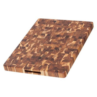 Kopshout snijplank met twee ingefreesde handgrepen, 51 x 38 cm, zonder sapgeul