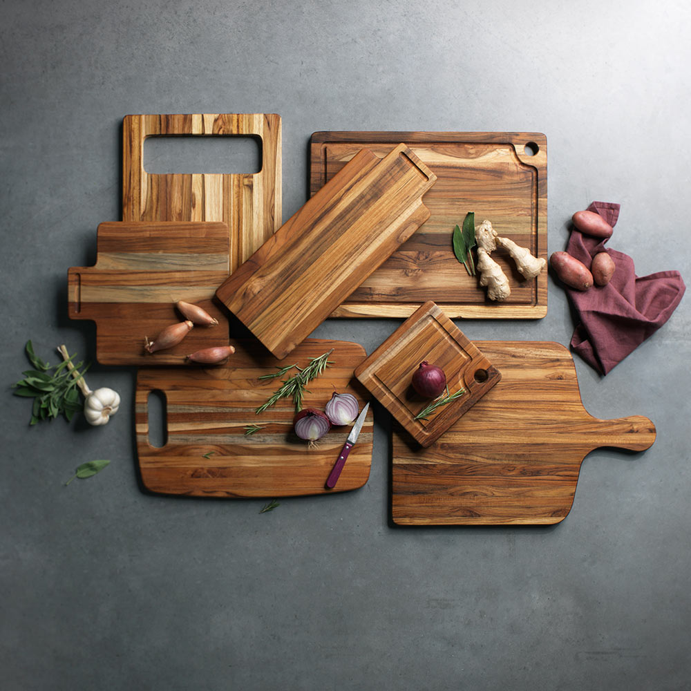 Teakhaus Snijplank met Sapgeul - 46 x 35,5 x 1,9 cm