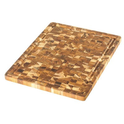 Teakhaus kopshout snijplank met sapgeul, 46 x 36 cm, zonder handgrepen