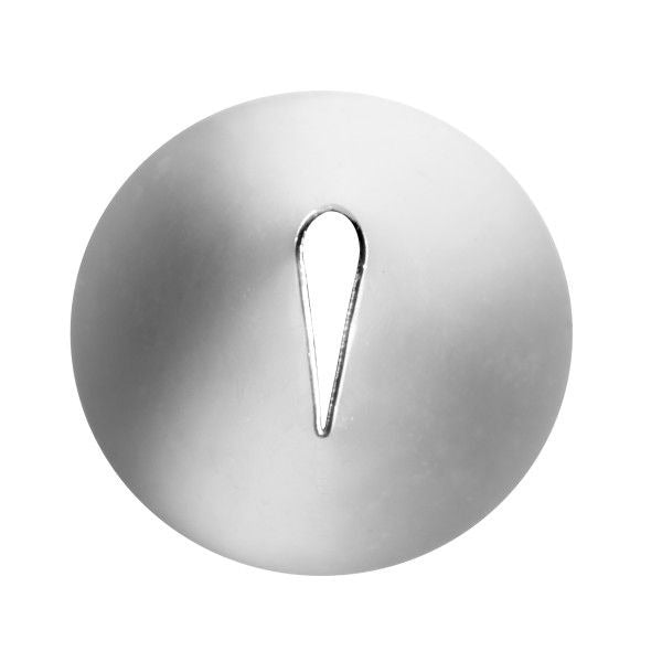 Close-up van het metalen Wilton spuitmondje #101 met de smalle druppelvormige opening