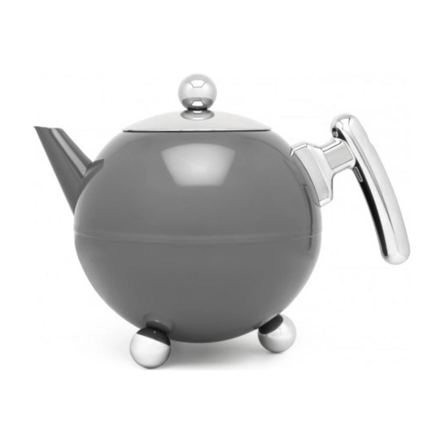 Bredemeijer Duet Bella Ronde Theepot Cool Grey - 1,2 liter op witte achtergrond