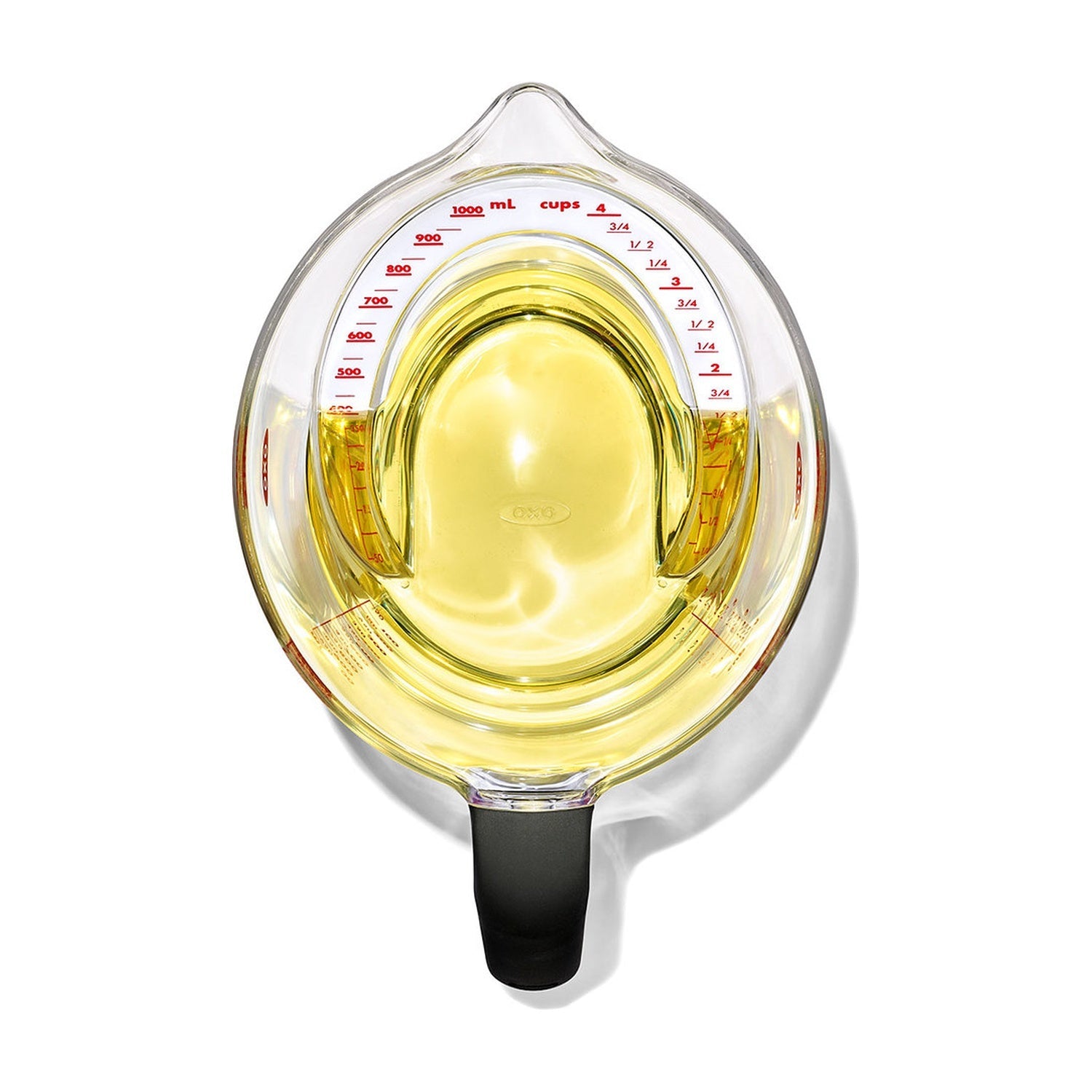 OXO maatkan 1000 ml meetmarkeringen close-up