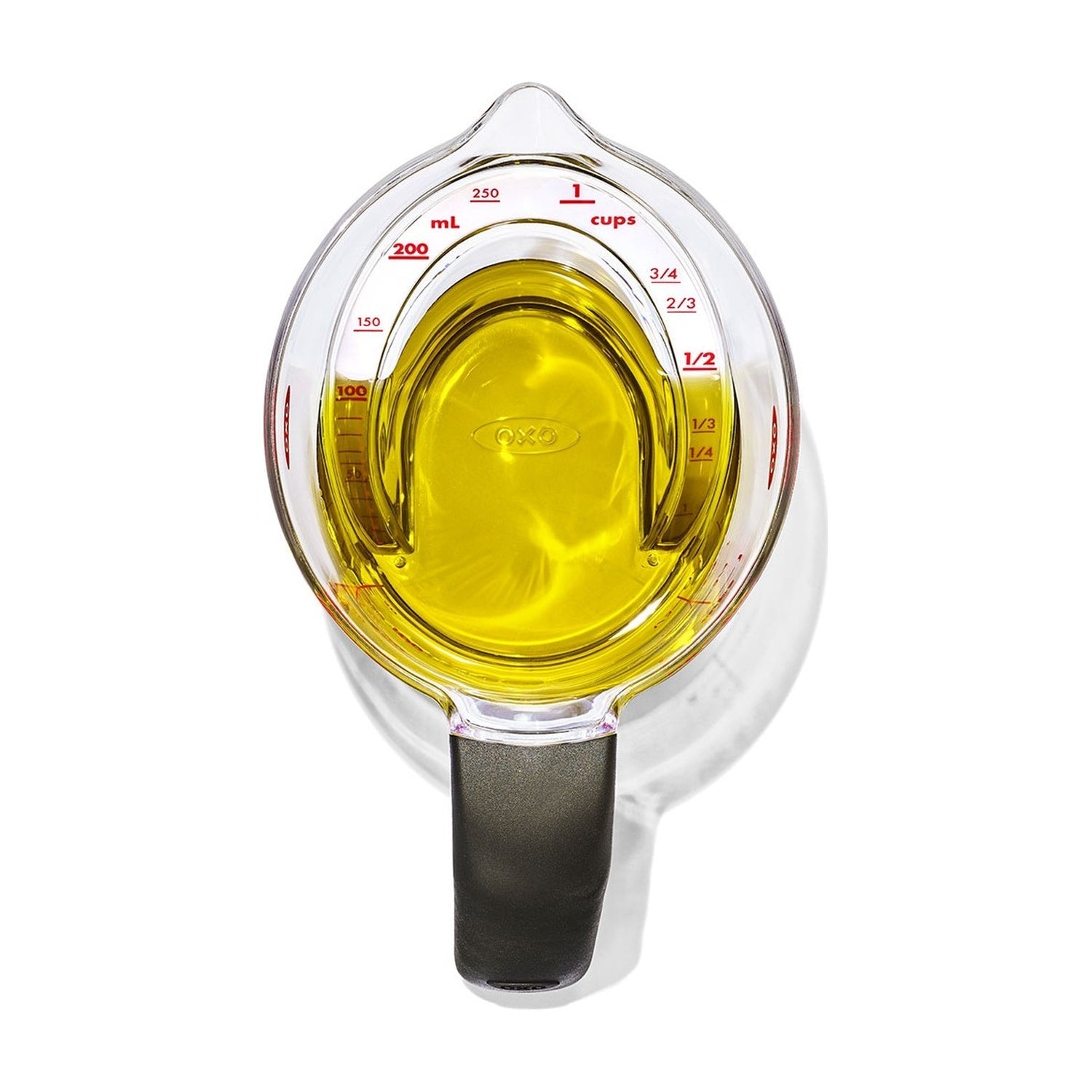OXO maatkan 250 ml meetmarkeringen close-up