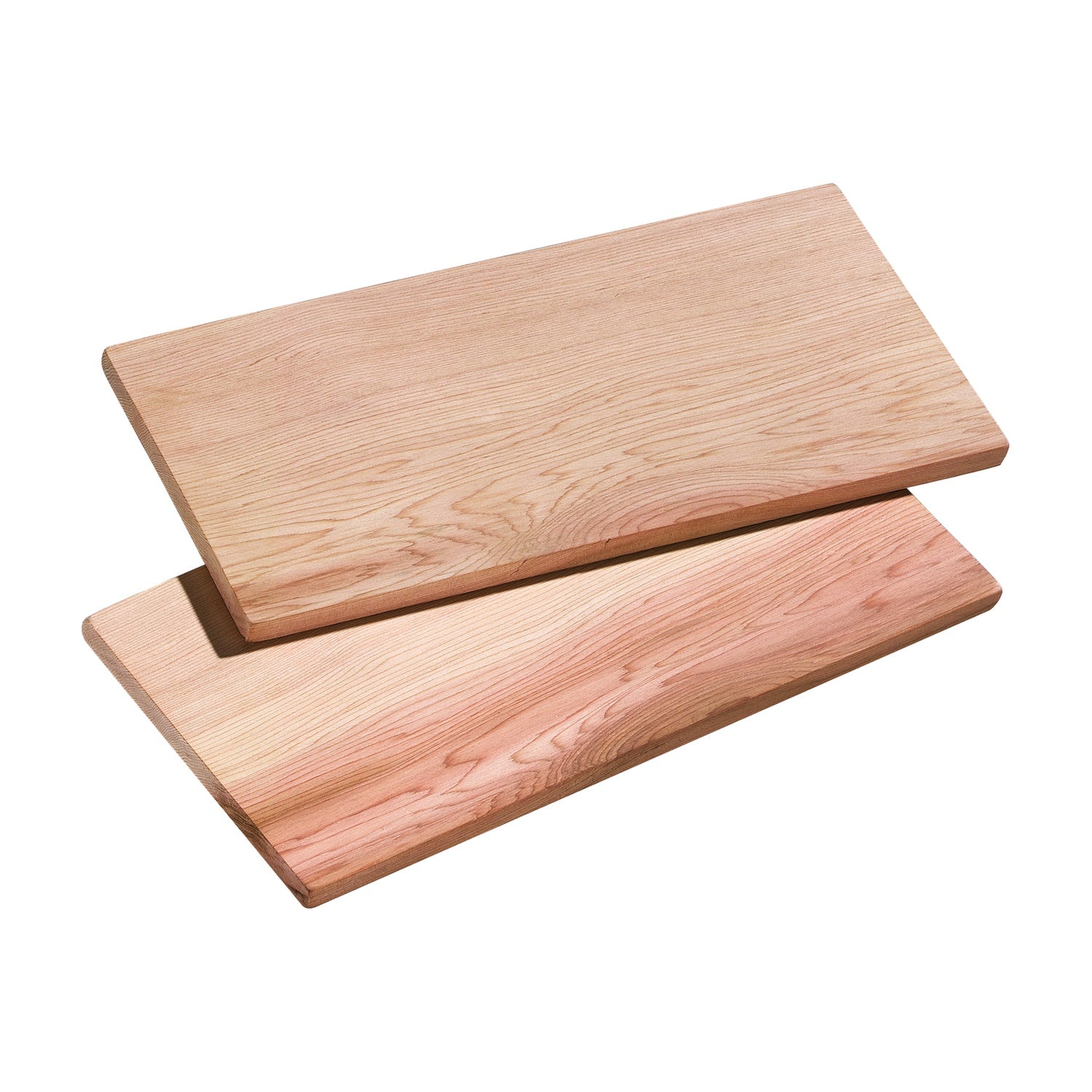 Küchenprofi Barbecue Grill Plank Smoky Cederhout 2 stuks - 40x 15 x 1 cm op witte achtergrond