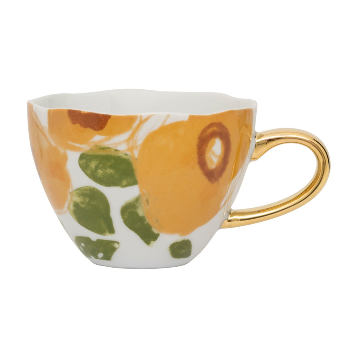 Urban Nature Culture Good Morning Mok Floral Art Caramel - 350 ml op witte achtergrond