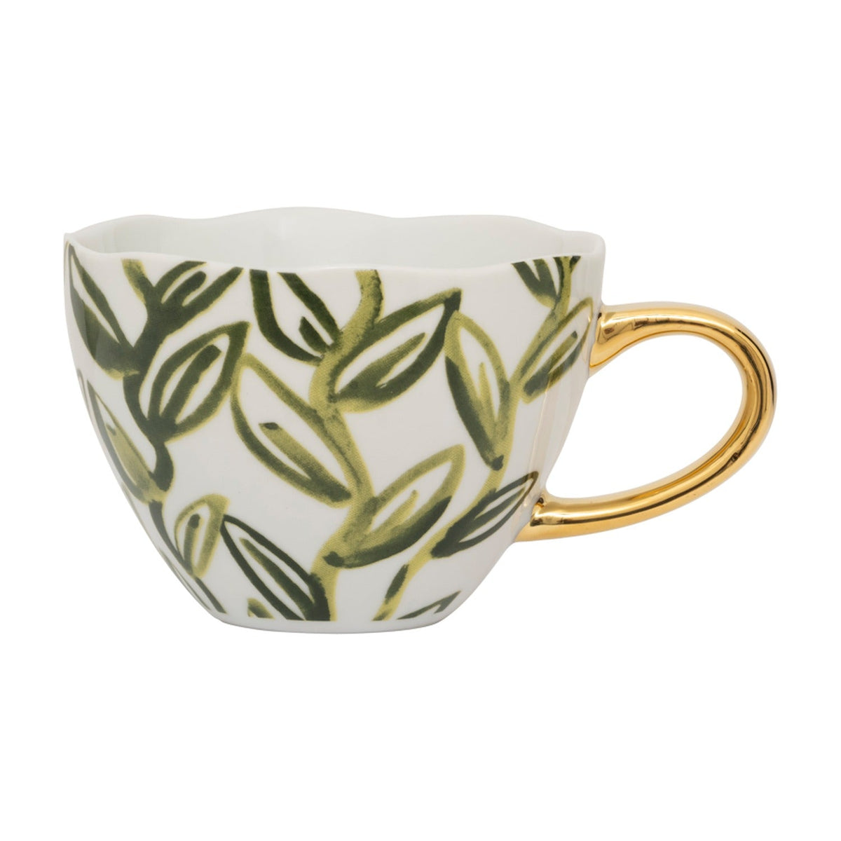 Urban Nature Culture Good Morning Mok Leaves Evergreen Sprig - 350 ml op witte achtergrond