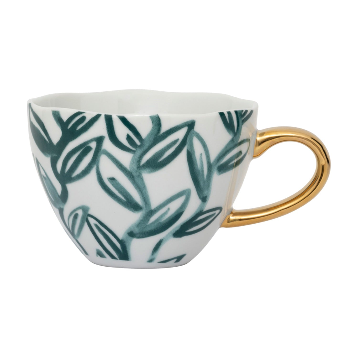 Urban Nature Culture Good Morning Mok Leaves Aqua - 350 ml op witte achtergrond
