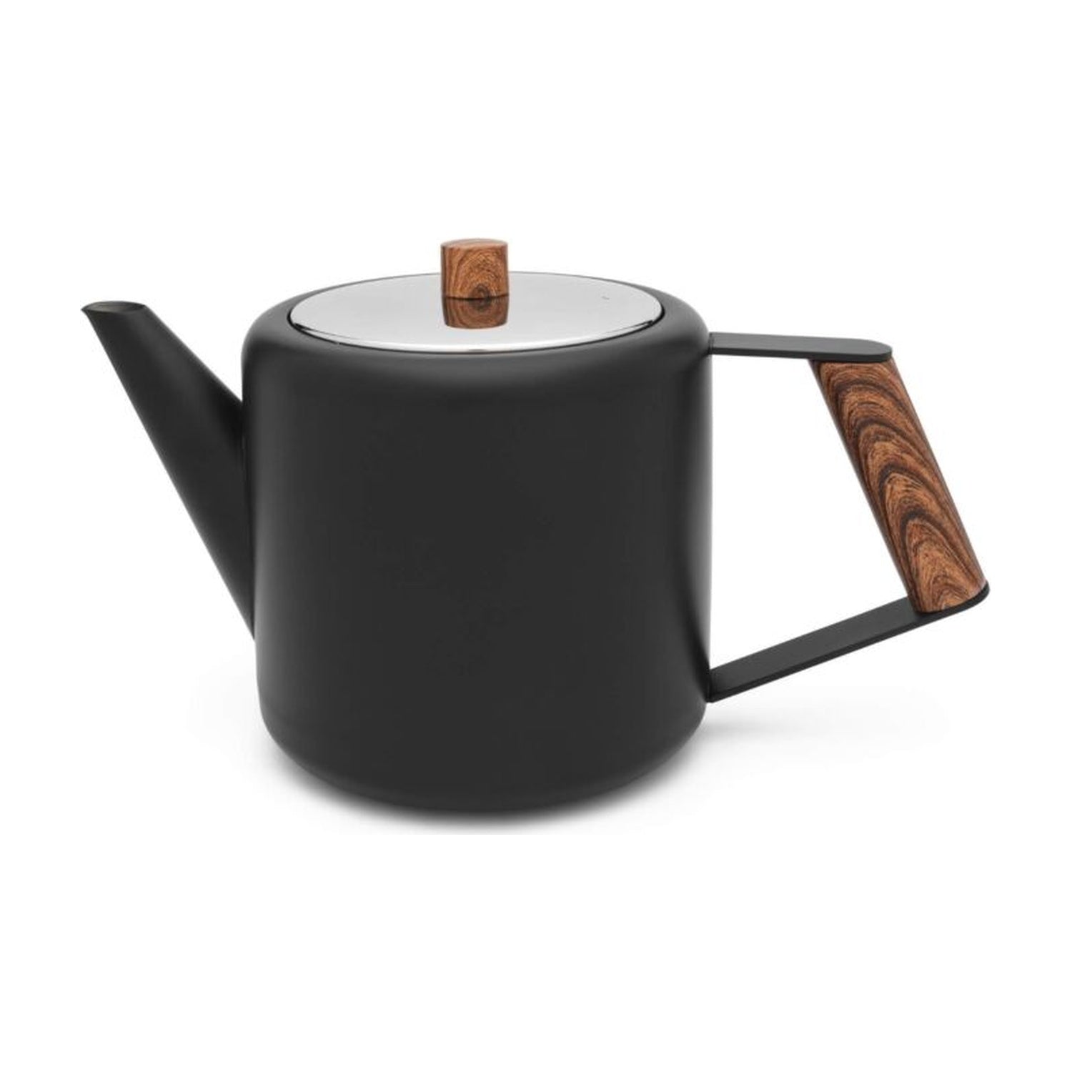 Bredemeijer Duet Design Boston Dubbelwandige Theepot Mat Zwart - 1,1 liter op witte achtergrond