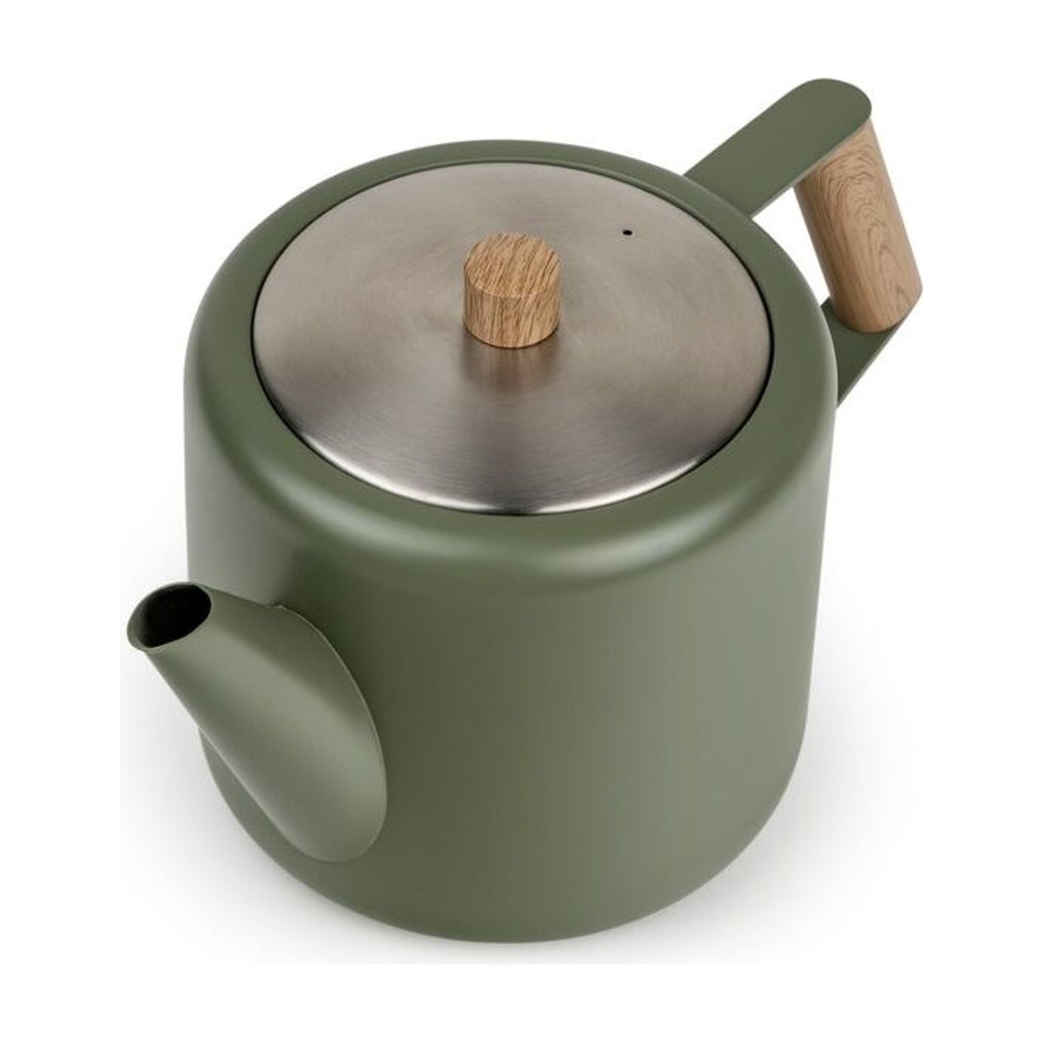 Bredemeijer Duet Design Boston Dubbelwandige Theepot Mat Legergroen - 1,1 liter op witte achtergrond