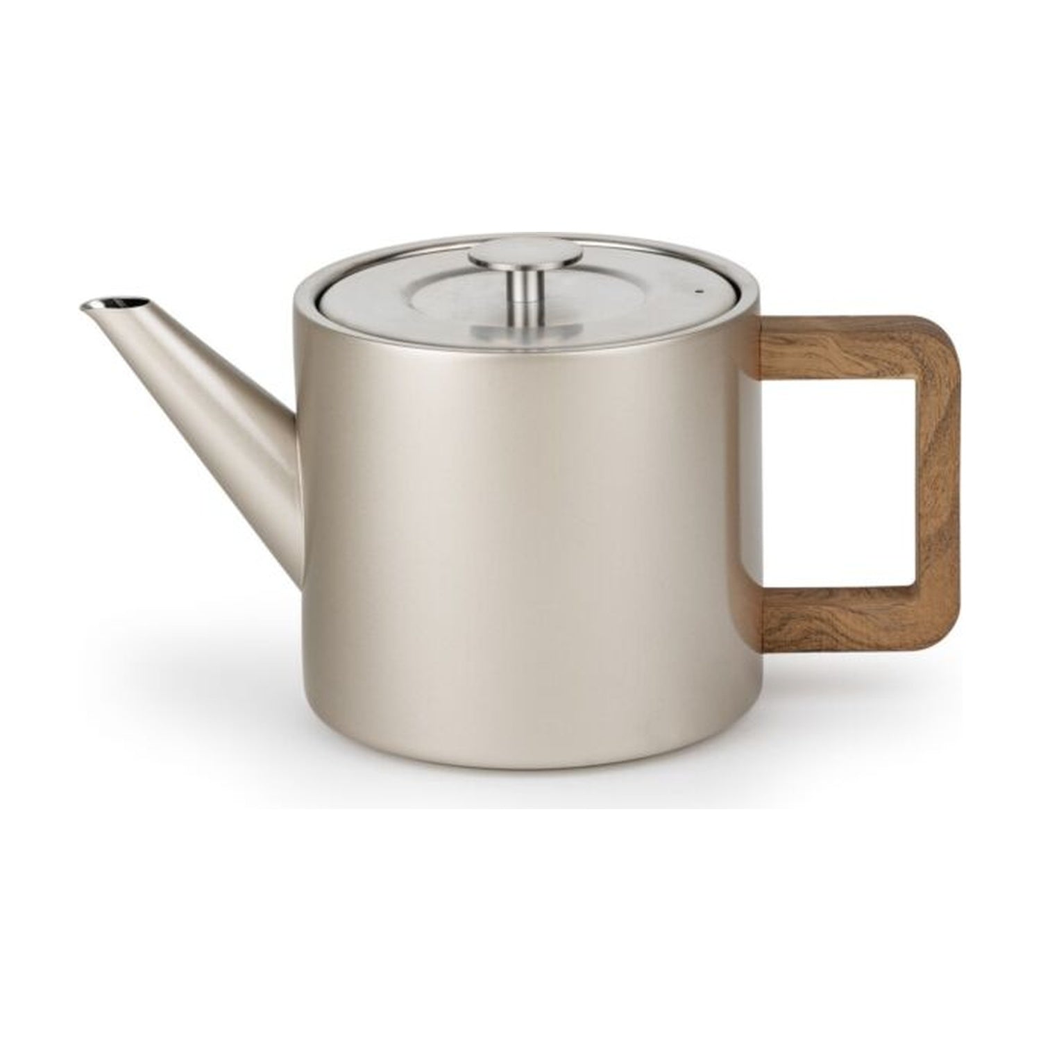 Bredemeijer Duet Design Narvik Dubbelwandige Theepot Glanzend Champagne - 1,1 liter op witte achtergrond