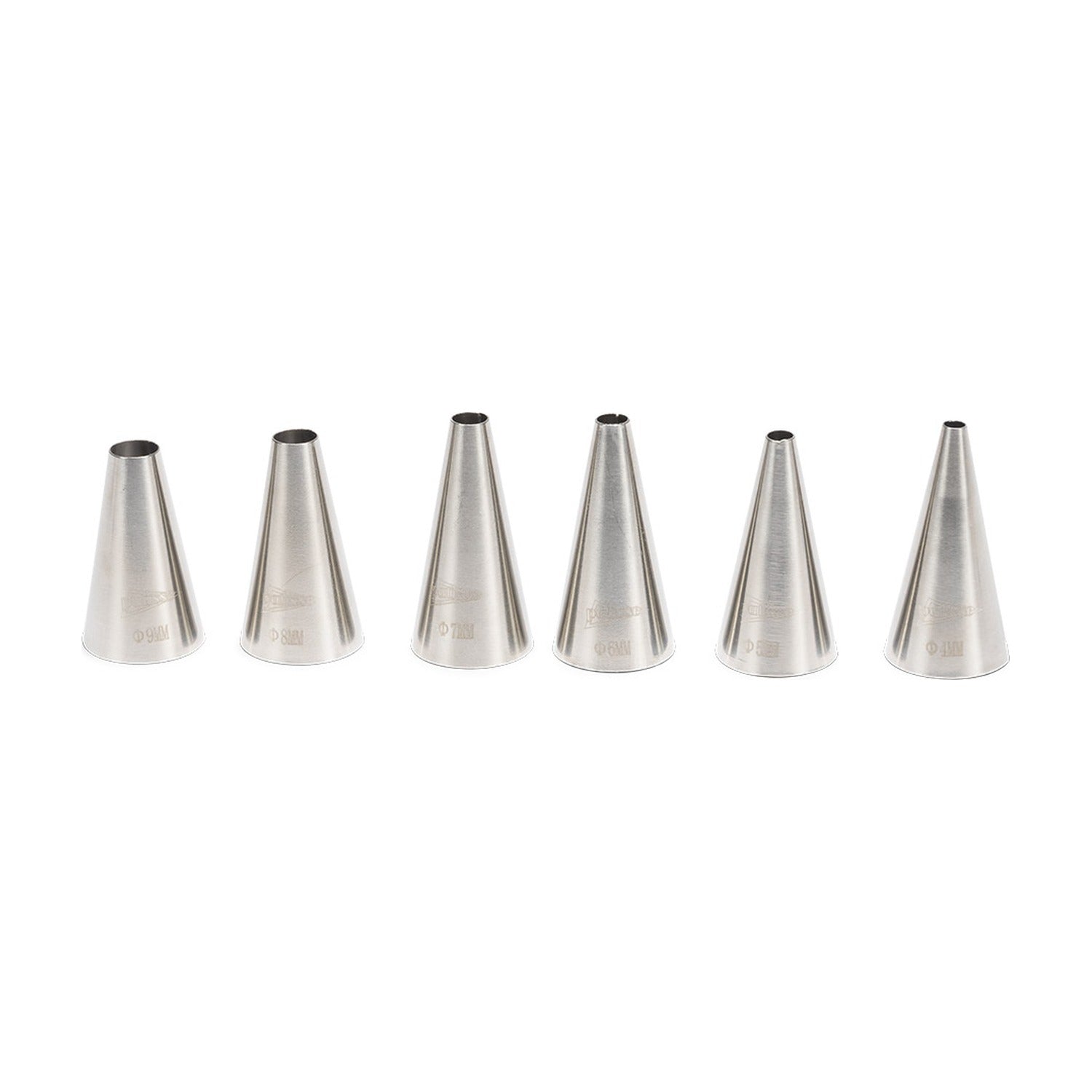 Patisse Spuitmondjes RVS Glad - 6 stuks op witte achtergrond