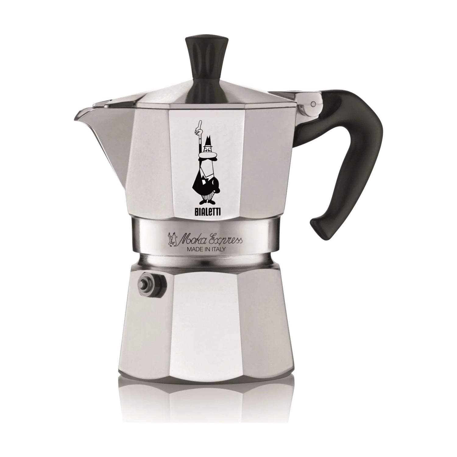 Bialetti Moka Express Percolator - 3 Kops op witte achtergrond