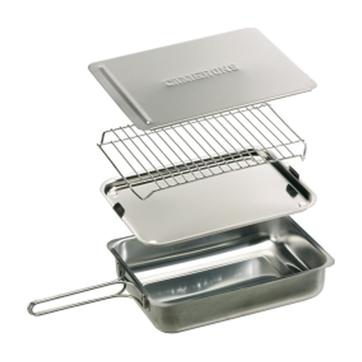 Camerons Rookoven RVS - 28 x 18 x 7,5 cm op witte achtergrond