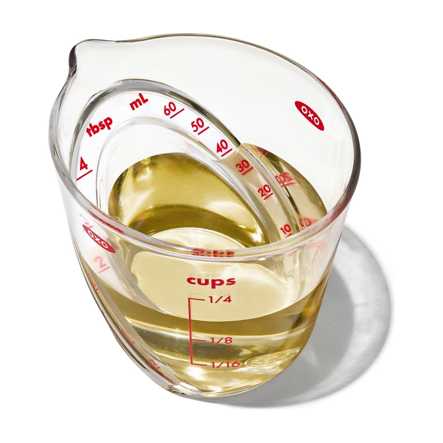 OXO maatkan 60 ml meetmarkeringen close-up