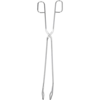 Westmark Barbecuetang - 38 cm, zilver, rvs tang rechtop gefotografeerd met gekartelde punten