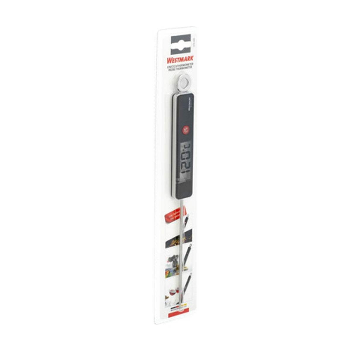 Westmark Braadthermometer, zwart, thermometer op blisterverpakking met digitaal display en RVS meetpen