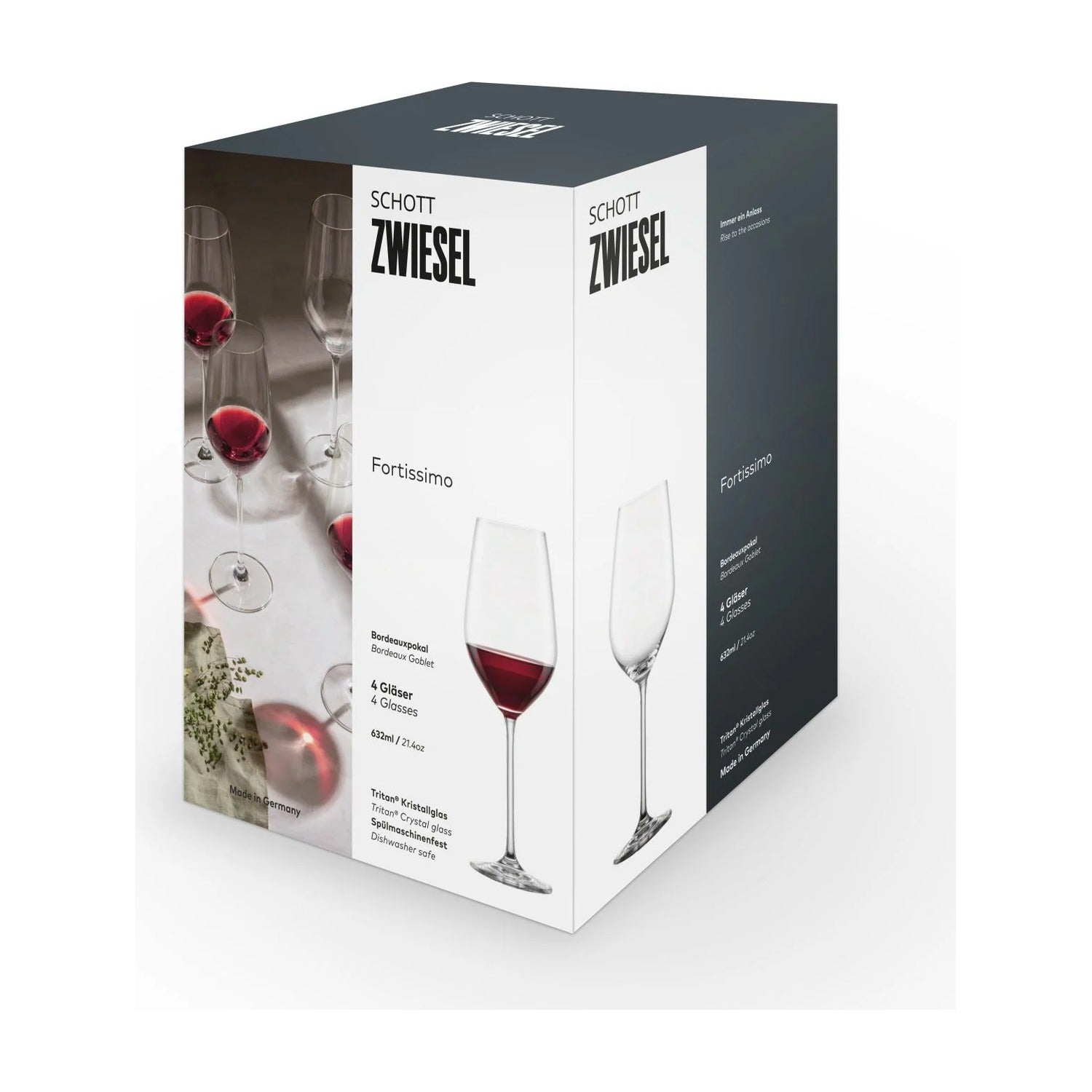 Schott Zwiesel Fortissimo Bordeaux 4 stuks - 632 ml op witte achtergrond