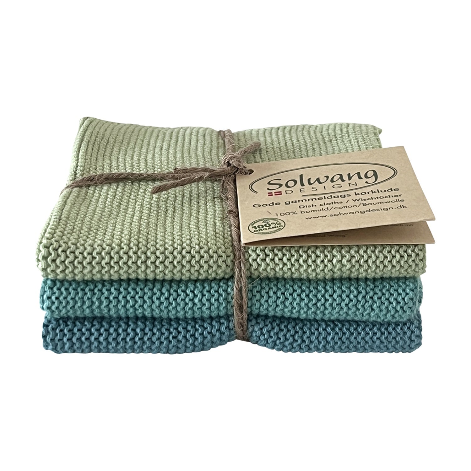 Solwang Design Vaatdoekjes set van 3 - Zeeschuim Combi op witte achtergrond