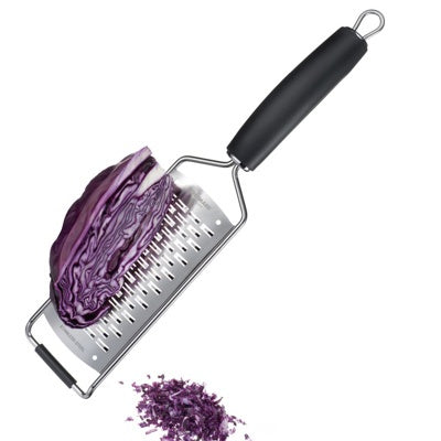 Westmark Technicus Rasp Square, zilver, in gebruik om rode kool te raspen