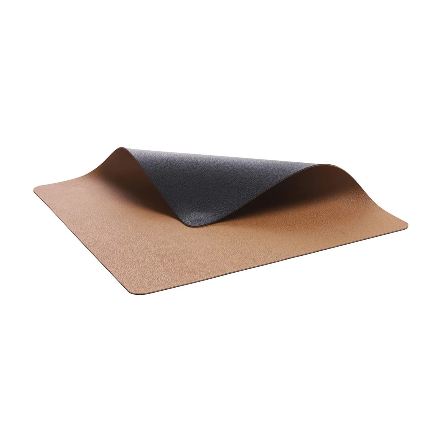 Bitz Leatherlook Placemats 4 stuks - Zwart/Bruin op witte achtergrond